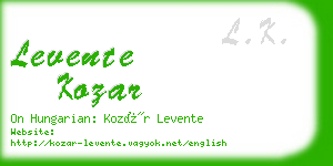 levente kozar business card